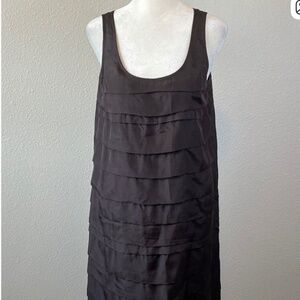 Eileen Fisher Tank Dress 100% Silk Brown XS
